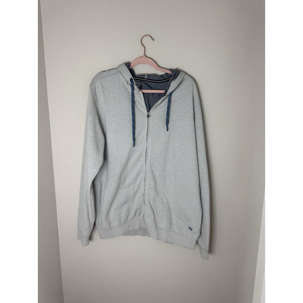 DKOTA Gray Full Zip Hoodie Cotton Polyester Fleece Hooded Men's Size L